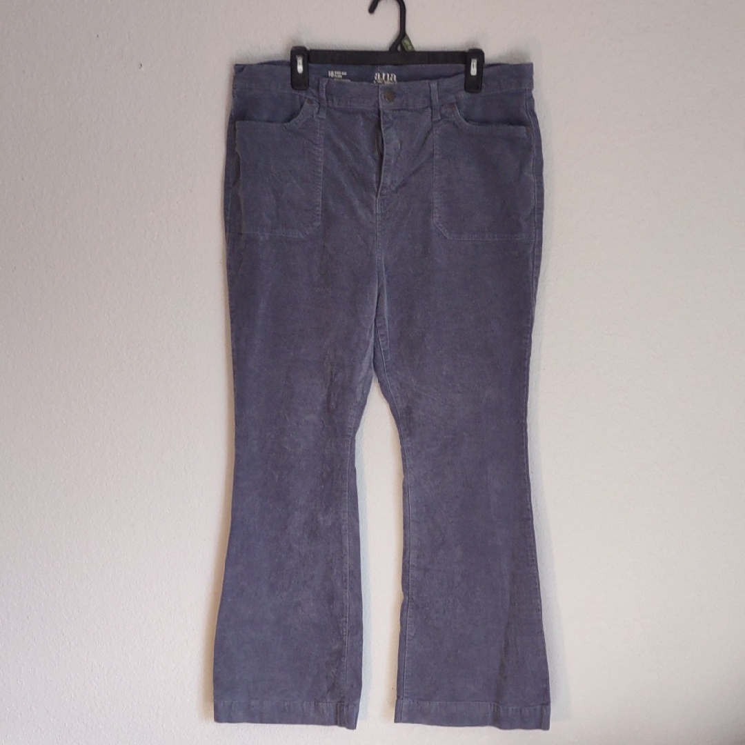 Corduroy Bootcut Pants In Slate Blue